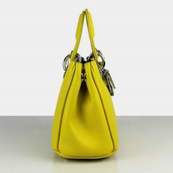 mini dior diorissimo original calfskin leather bag 44375 lemon yellow